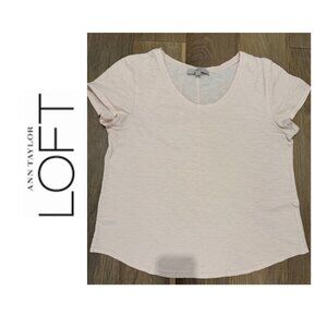 EUC Vintage Loft Slub Shimmery Pink T-Shirt L